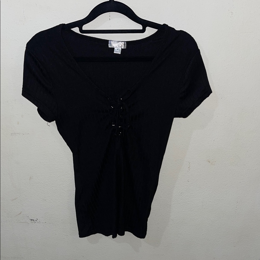 Classic Black Short Sleeve Women's Top